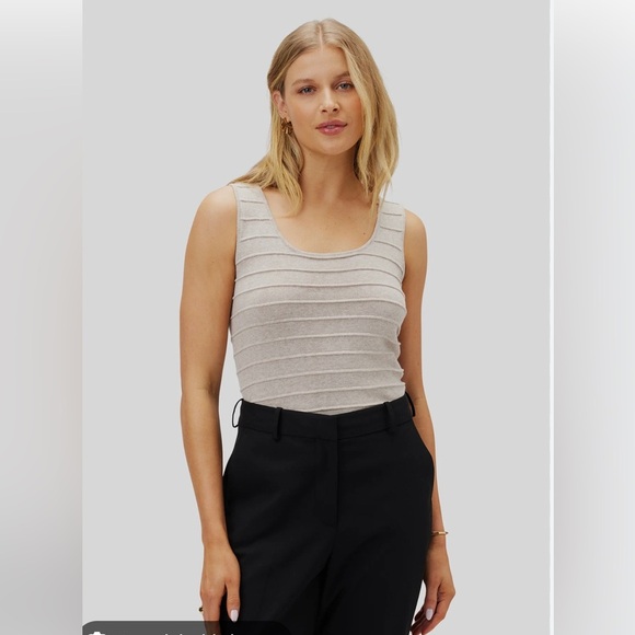 NWT Amour Vert Yvonne Tank, Medium, Oatmeal - Picture 2 of 3